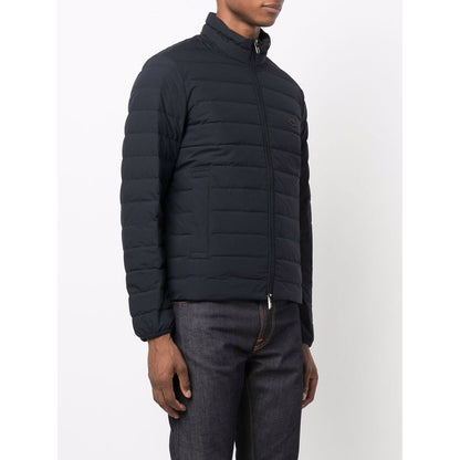 Emporio Armani Navy blue feather down padded logo-patch jacket Jackets