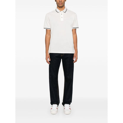 Emporio Armani Piqué polo shirt with piped collar Topwear