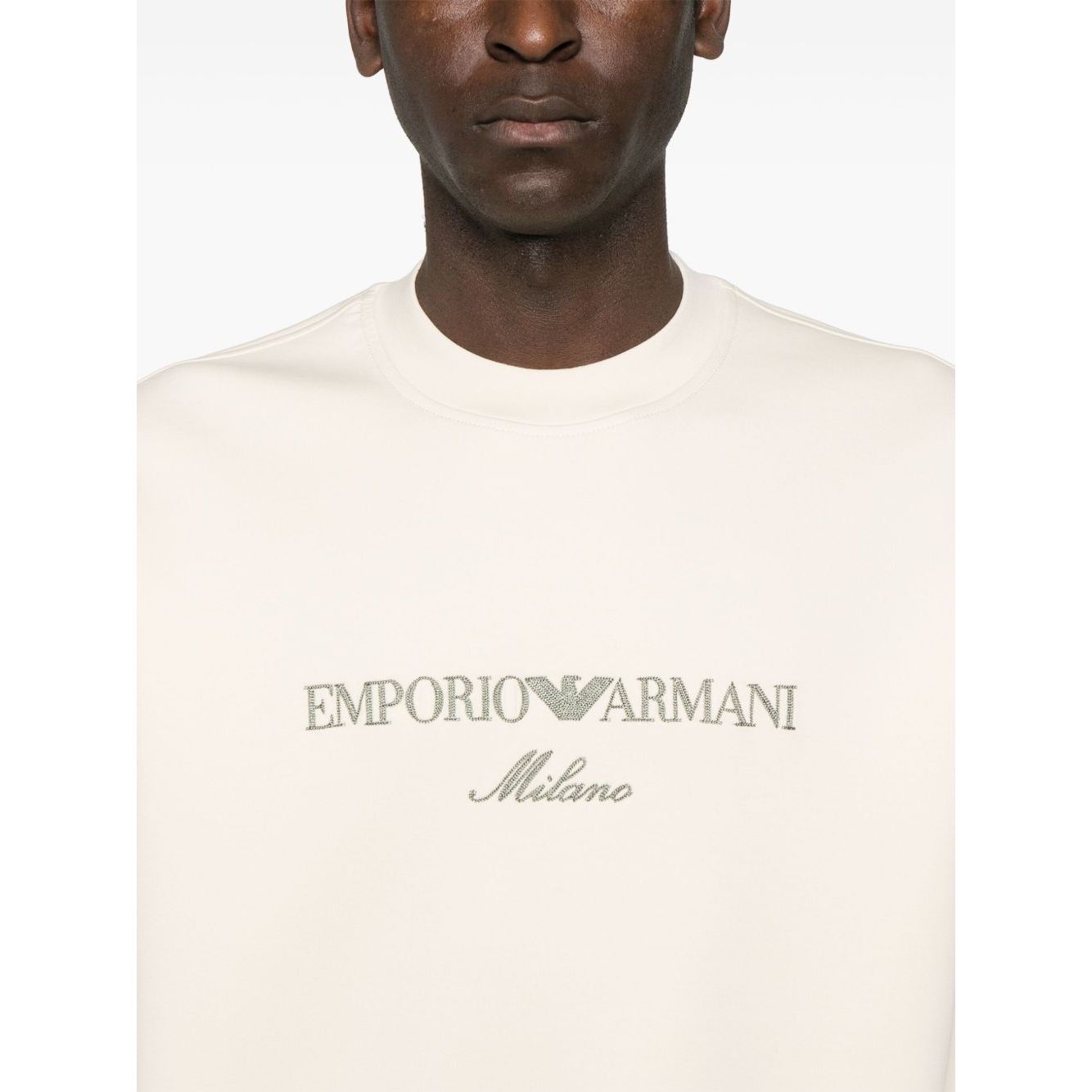 Emporio Armani Double jersey sweatshirt with ASV logo embroidery Topwear
