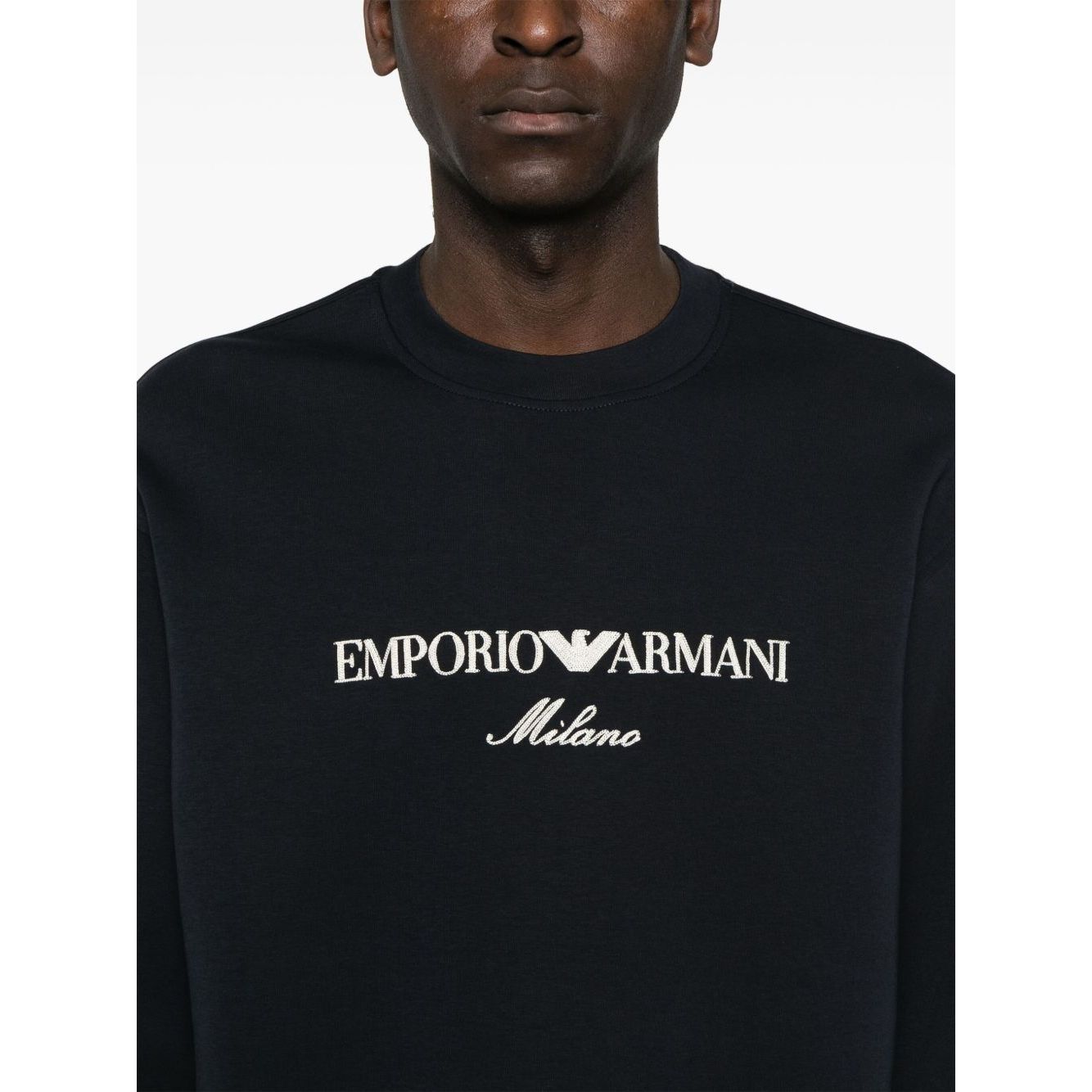 Emporio Armani ASV Double-jersey sweatshirt with logo embroidery Topwear