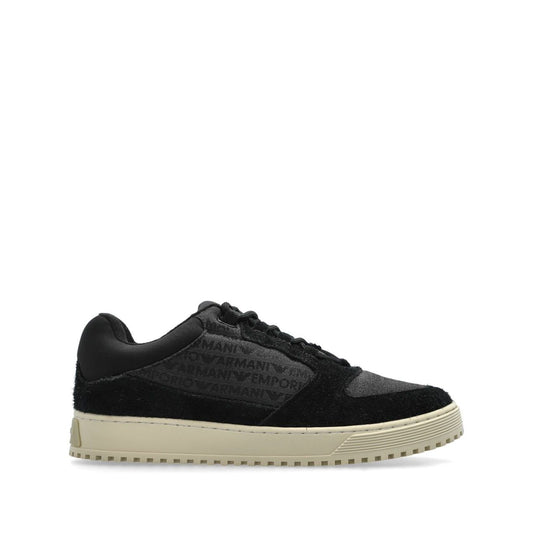Emporio Armani Sneakers in jacquard fabric with logo lettering and suede Sneakers