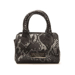 Pompei Donatella Chic Leather Mini Tote with Python Print Pompei Donatella Dark Slate Gray