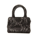 Pompei Donatella Chic Leather Mini Tote with Python Print Pompei Donatella Dark Slate Gray