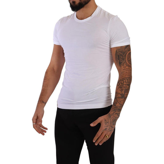 Dolce & Gabbana White Round Neck Cotton Stretch T-shirt Underwear TSH5129-IT3#2