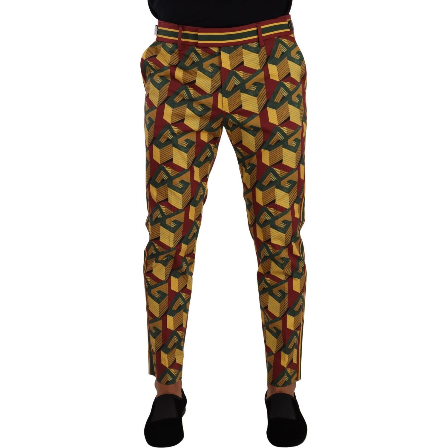 Dolce & Gabbana Multicolor Logo Mania Cotton Tapered Trouser Pants