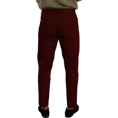 Dolce & Gabbana Dark Red Cotton Mens Chinos Trouser Dress Pants