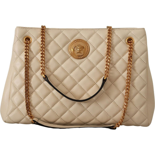 Versace Elegant Quilted Nappa Leather Tote 8054712069000