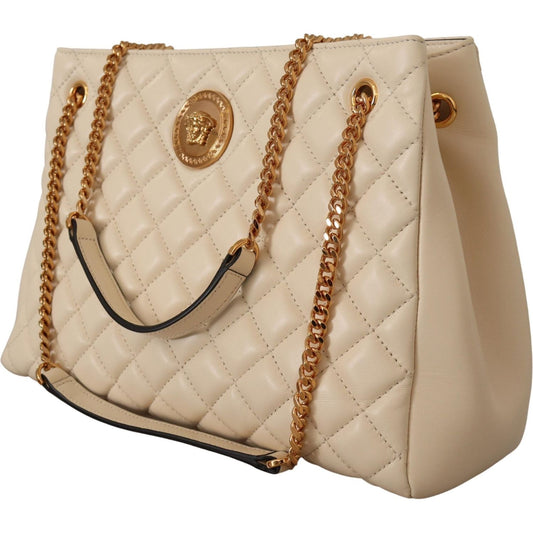 Versace Elegant Quilted Nappa Leather Tote 8054712069000