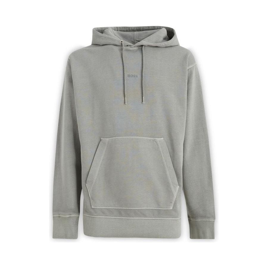 Hugo Boss Elegant Grey Cotton Hooded Sweatshirt