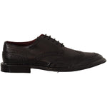 Dolce & Gabbana Black Leather Oxford Wingtip Formal Derby Shoes