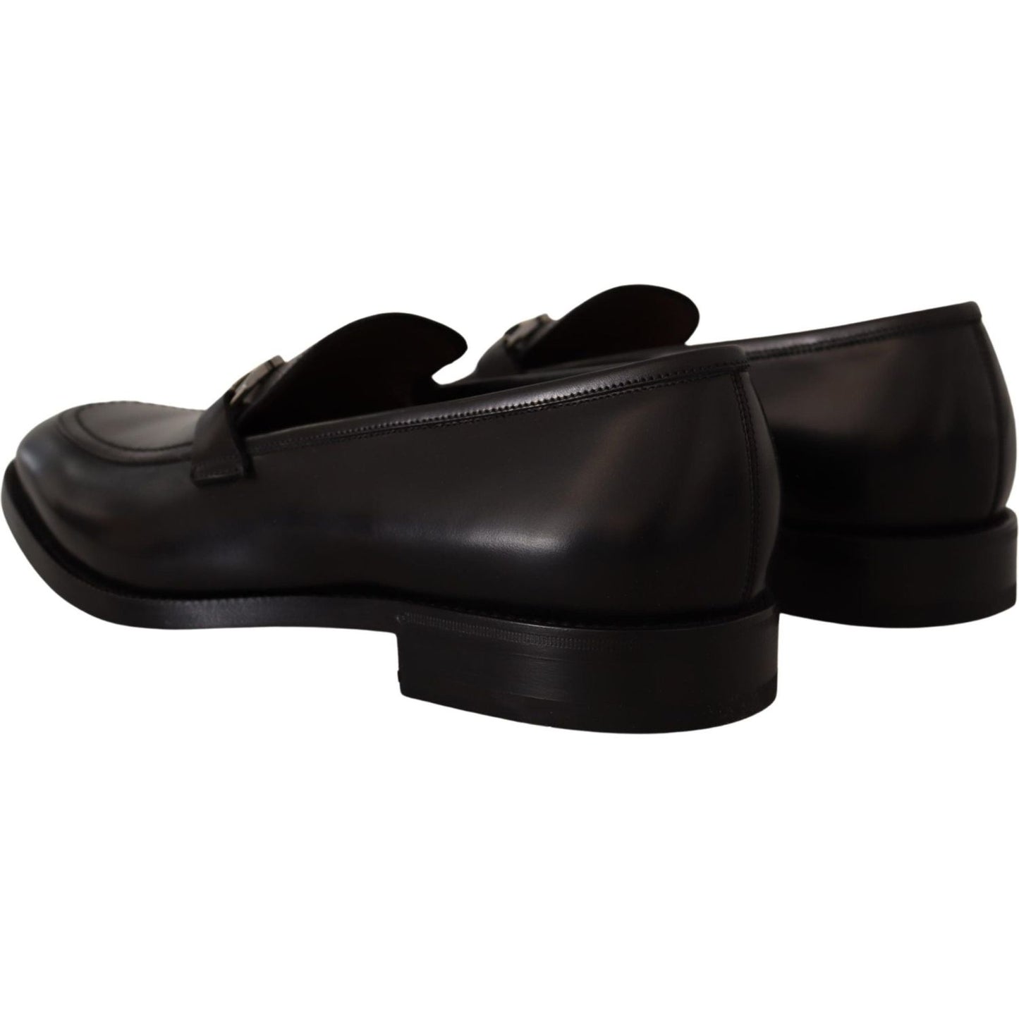 Salvatore Ferragamo Suave Black Leather Gancio Bit Loafers Dress Shoes