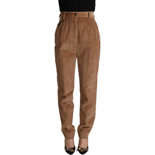 Dolce & Gabbana Brown Corduroy Cotton Trouser Tapered Pants PAN72806- 40