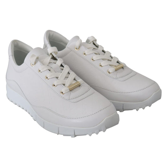 Jimmy Choo Elegant White Leather Sneakers 192954492649