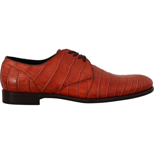 Dolce & Gabbana Orange Exotic Leather Dress Derby Shoes MV4550- 41