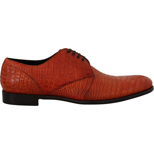 Dolce & Gabbana Orange Exotic Leather Dress Derby Shoes MV4551- 40