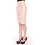 Zeyneptosun Beige Brocade Above Knee Shorts MOM10091-3
