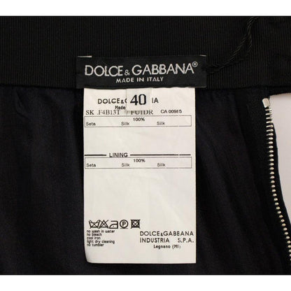 Dolce & Gabbana Black Silk Transparent Above Knees Skirt