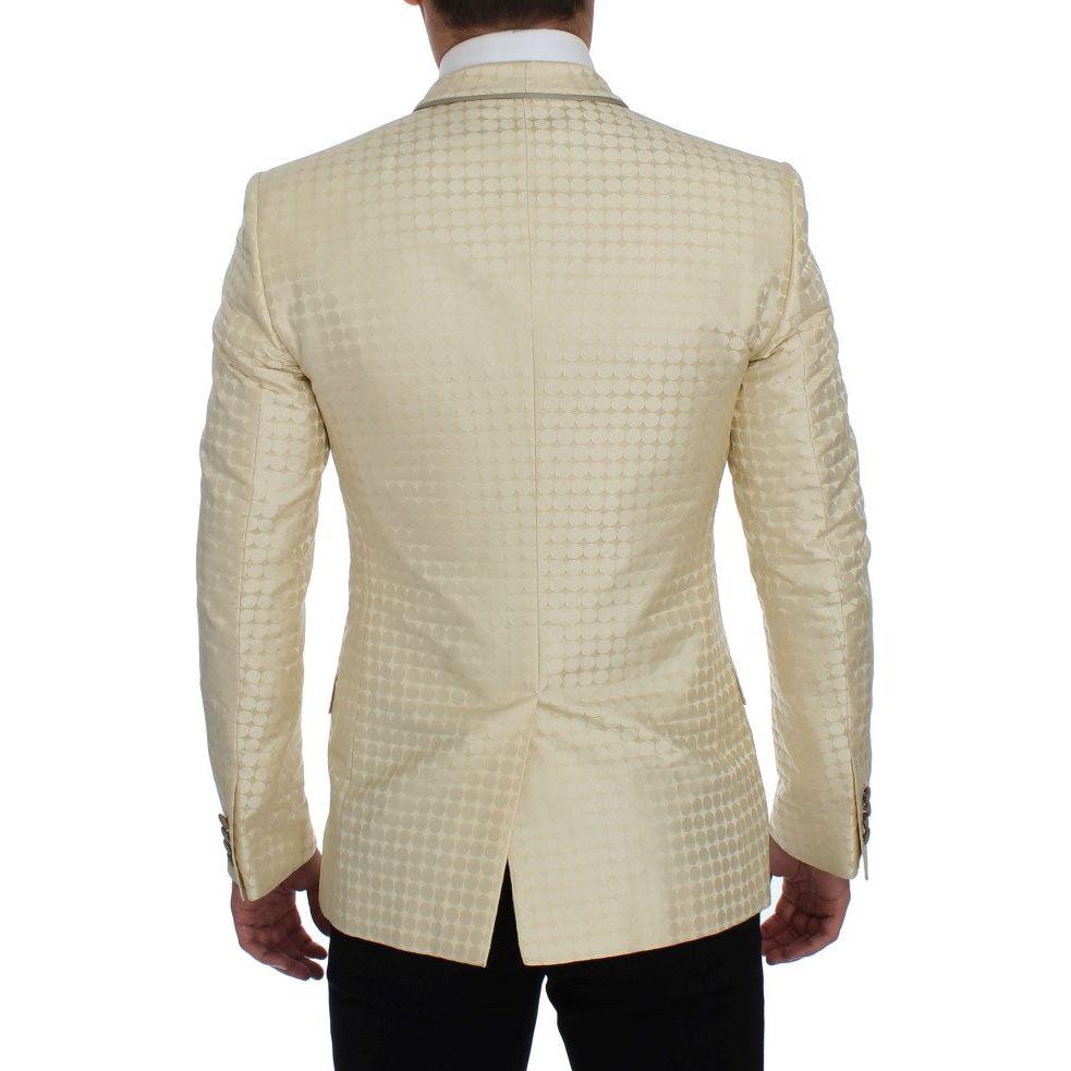 Dolce & Gabbana Beige Polka Dot Silk 2 Piece Blazer GTT10086-3