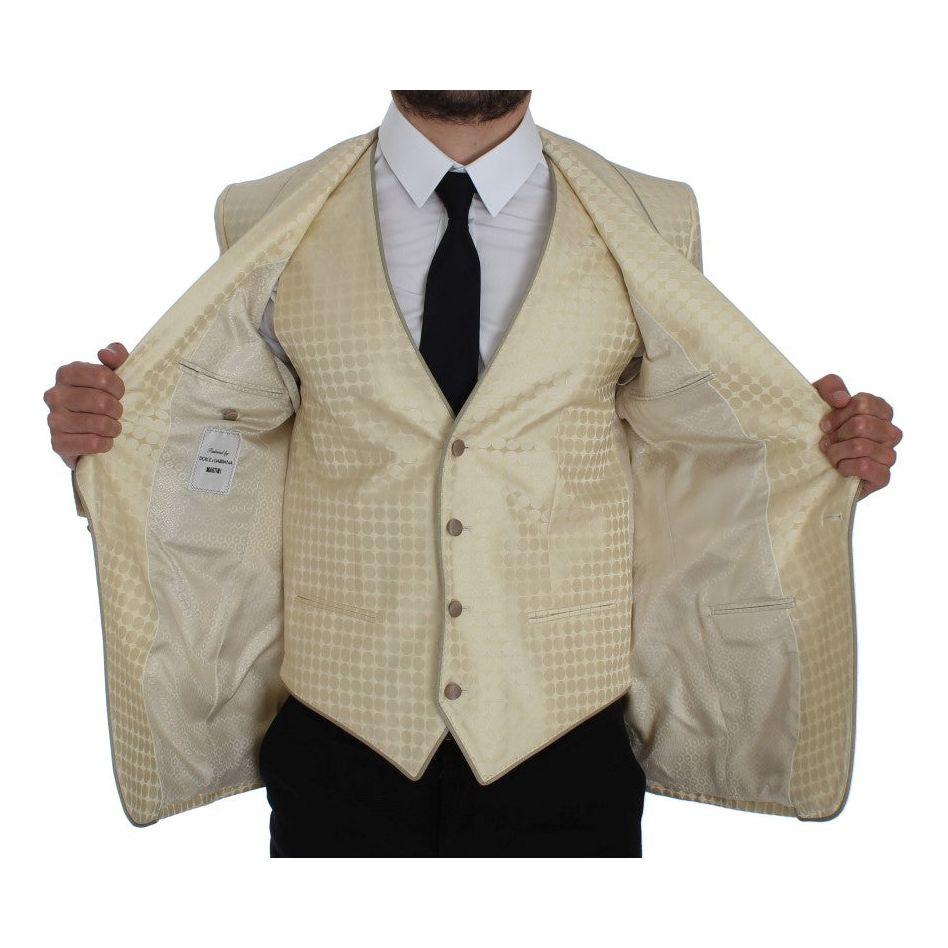 Dolce & Gabbana Beige Polka Dot Silk 2 Piece Blazer GTT10086-3