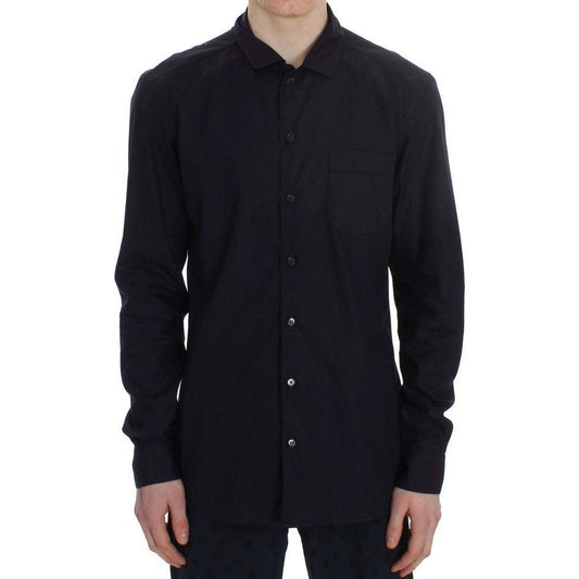 Dolce & Gabbana Purple Striped Cotton Pajama Lounge Shirt