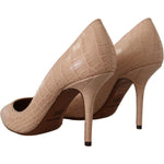 Dolce & Gabbana Beige Nude Leather BELLUCCI Heels Pumps Shoes LA9812- 39.5