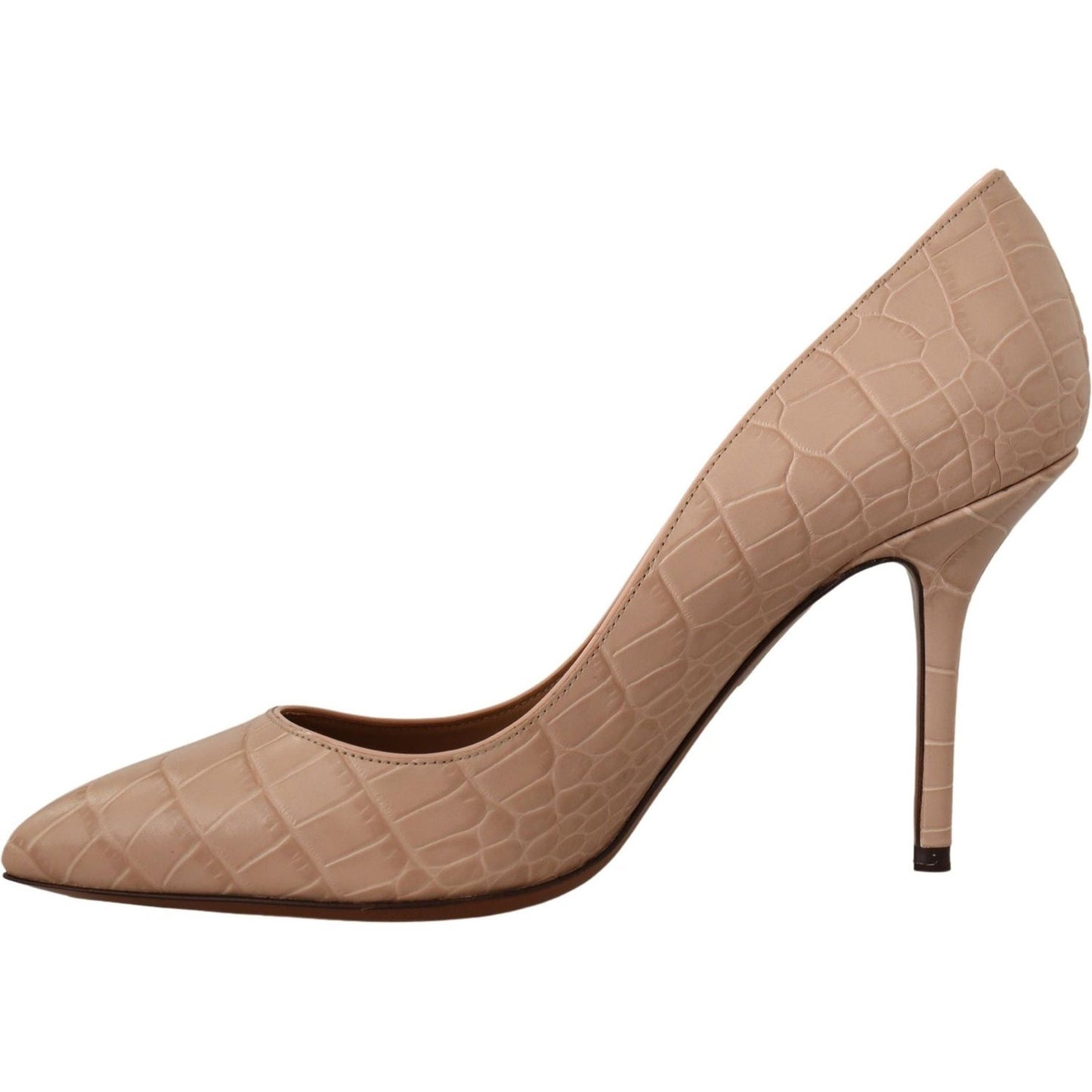 Dolce & Gabbana Beige Nude Leather BELLUCCI Heels Pumps Shoes LA9812- 39.5