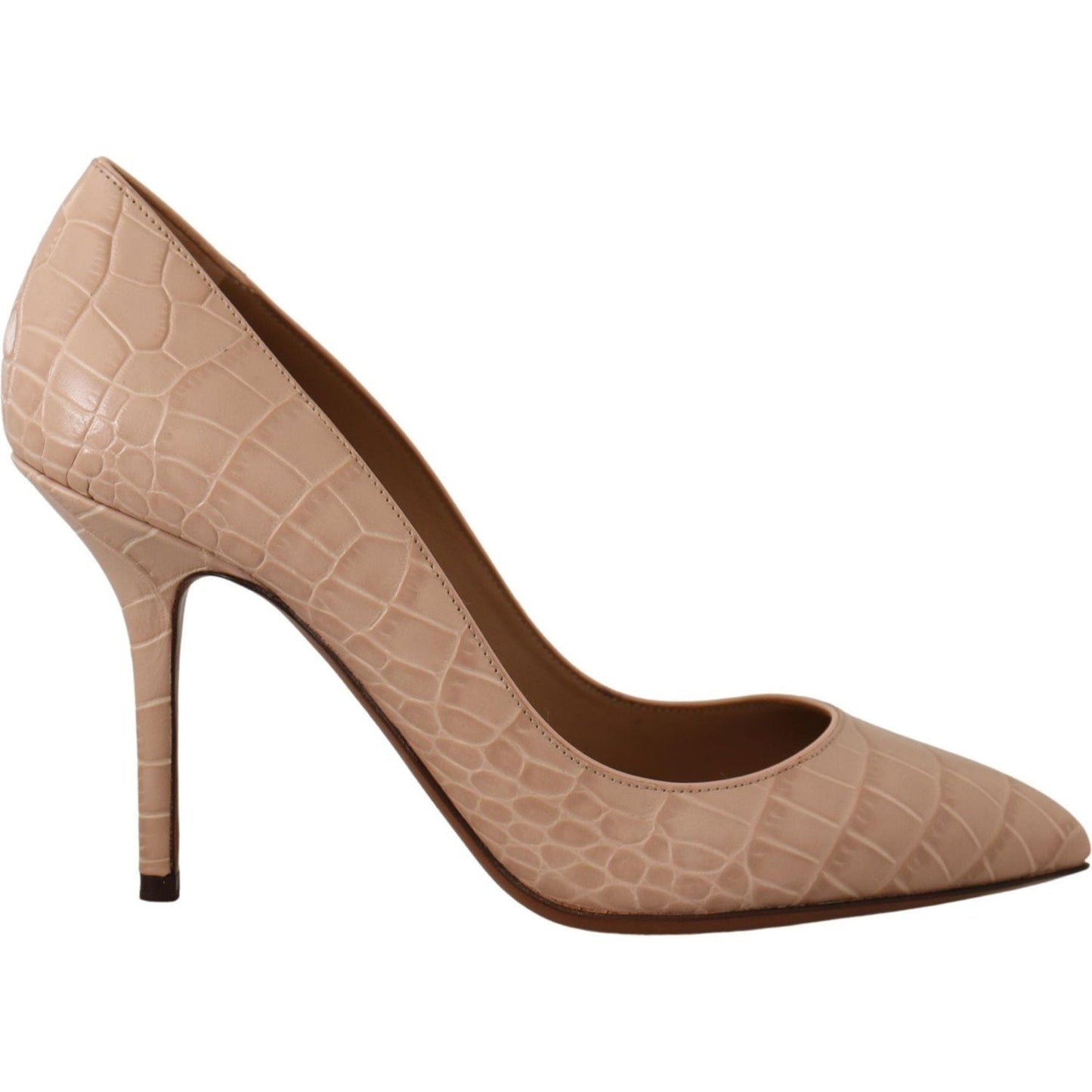 Dolce & Gabbana Beige Nude Leather BELLUCCI Heels Pumps Shoes LA9812- 39.5