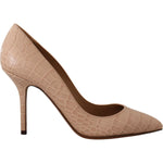 Dolce & Gabbana Beige Nude Leather BELLUCCI Heels Pumps Shoes LA9812- 39.5