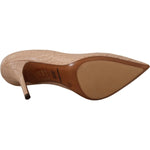 Dolce & Gabbana Beige Nude Leather BELLUCCI Heels Pumps Shoes LA9812- 39.5