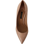 Dolce & Gabbana Beige Nude Leather BELLUCCI Heels Pumps Shoes LA9812- 39.5