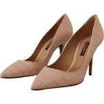 Dolce & Gabbana Beige Nude Leather BELLUCCI Heels Pumps Shoes LA9812- 39.5