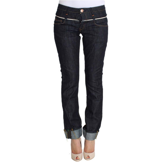 Acht Blue Denim Cotton Bottoms Straight Fit Jeans