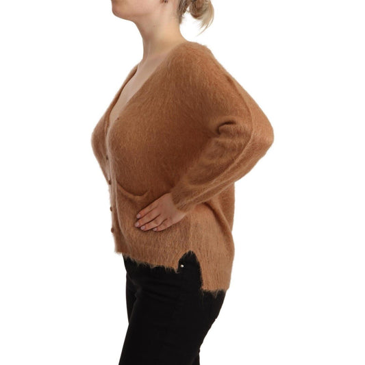 PINK MEMORIES Brown Cardigan V-Neck Long Sleeve Sweater TSH3202 - 42