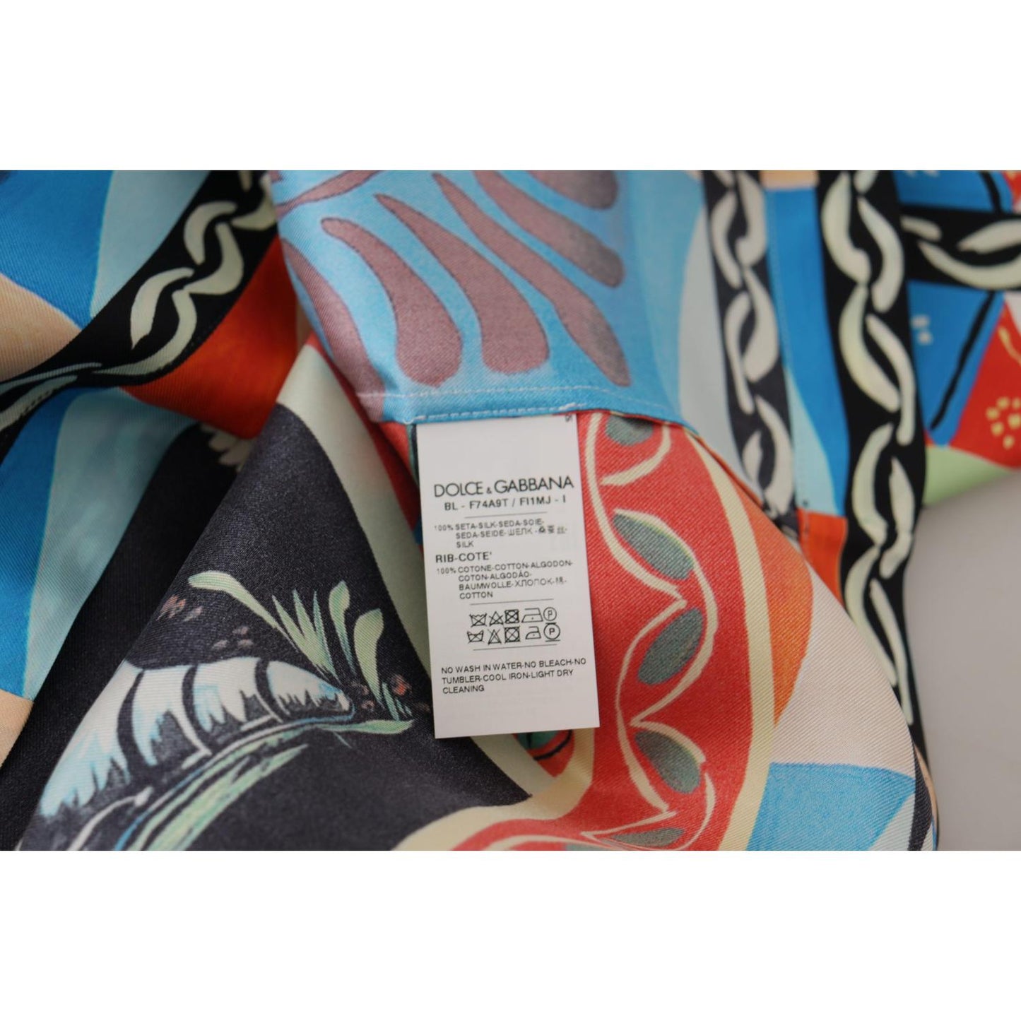 Dolce & Gabbana Multicolor Soldier Carretto Silk Top T-shirt