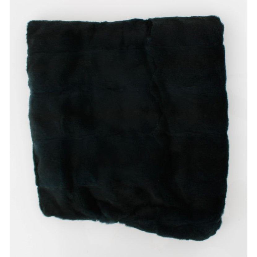 Dolce & Gabbana Green Weasel Fur Crochet Hood Scarf Hat Hat