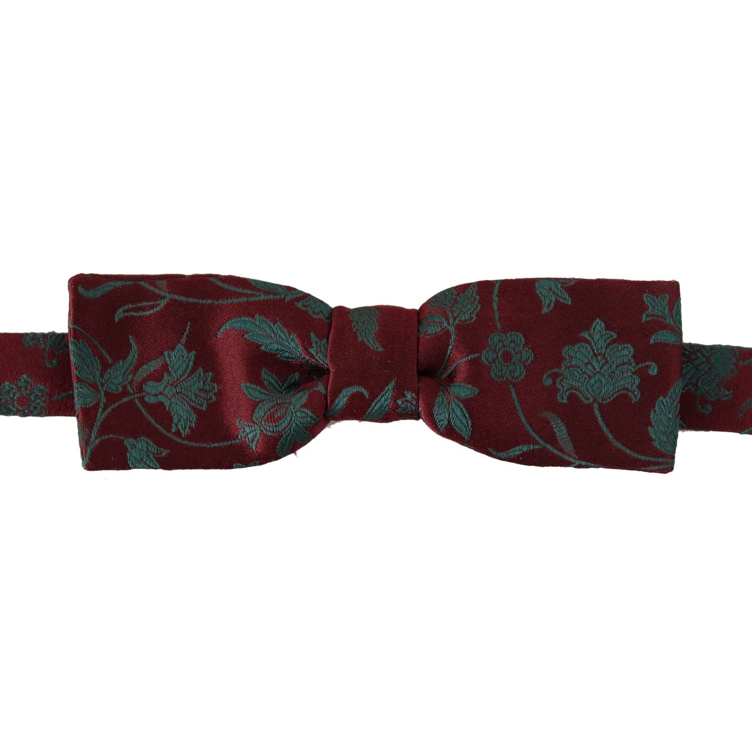 Dolce & Gabbana Maroon Pattern Adjustable Neck Papillon Bow Tie