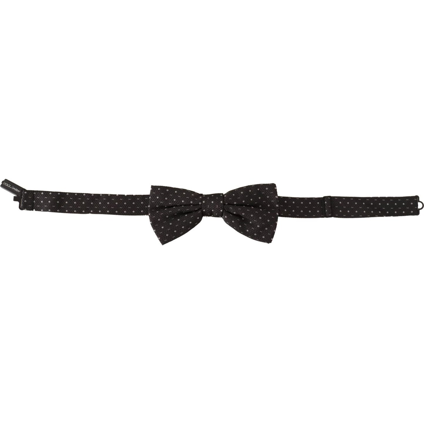 Dolce & Gabbana Gray Polka Dot 100% Silk Neck Papillon Tie