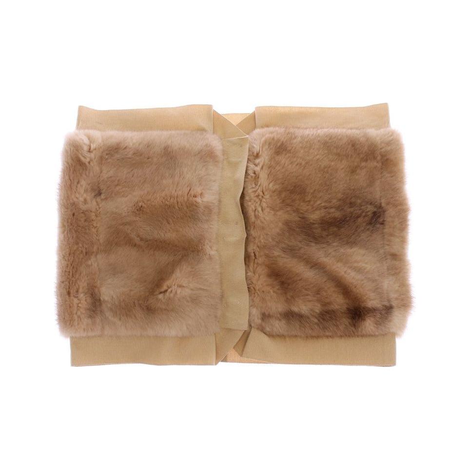 Dolce & Gabbana Beige MINK Fur Scarf Foulard Neck Wrap SDW10140