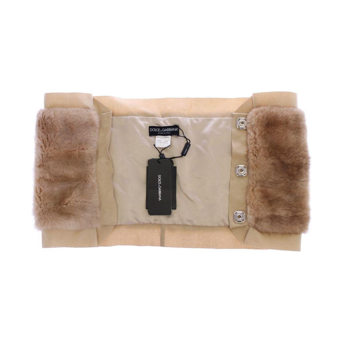 Dolce & Gabbana Beige MINK Fur Scarf Foulard Neck Wrap SDW10140