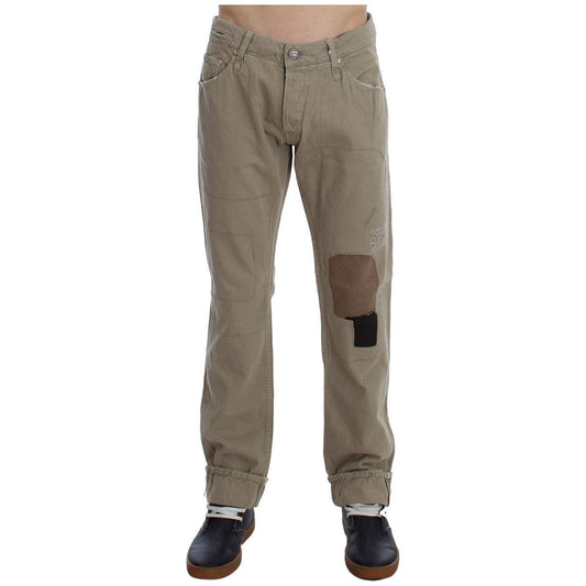 Acht Beige Cotton Patchwork Jeans SIG30450-1