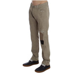 Acht Beige Cotton Patchwork Jeans SIG30450-1