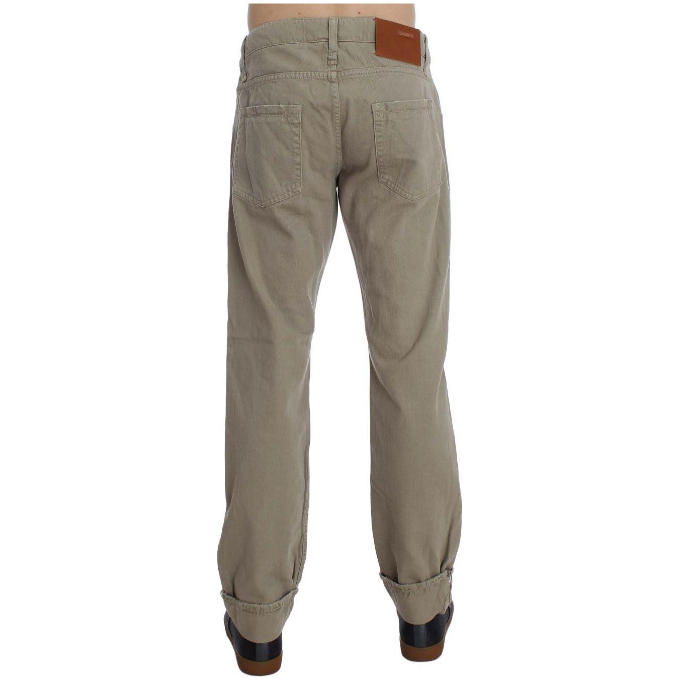 Acht Beige Cotton Patchwork Jeans SIG30450-1
