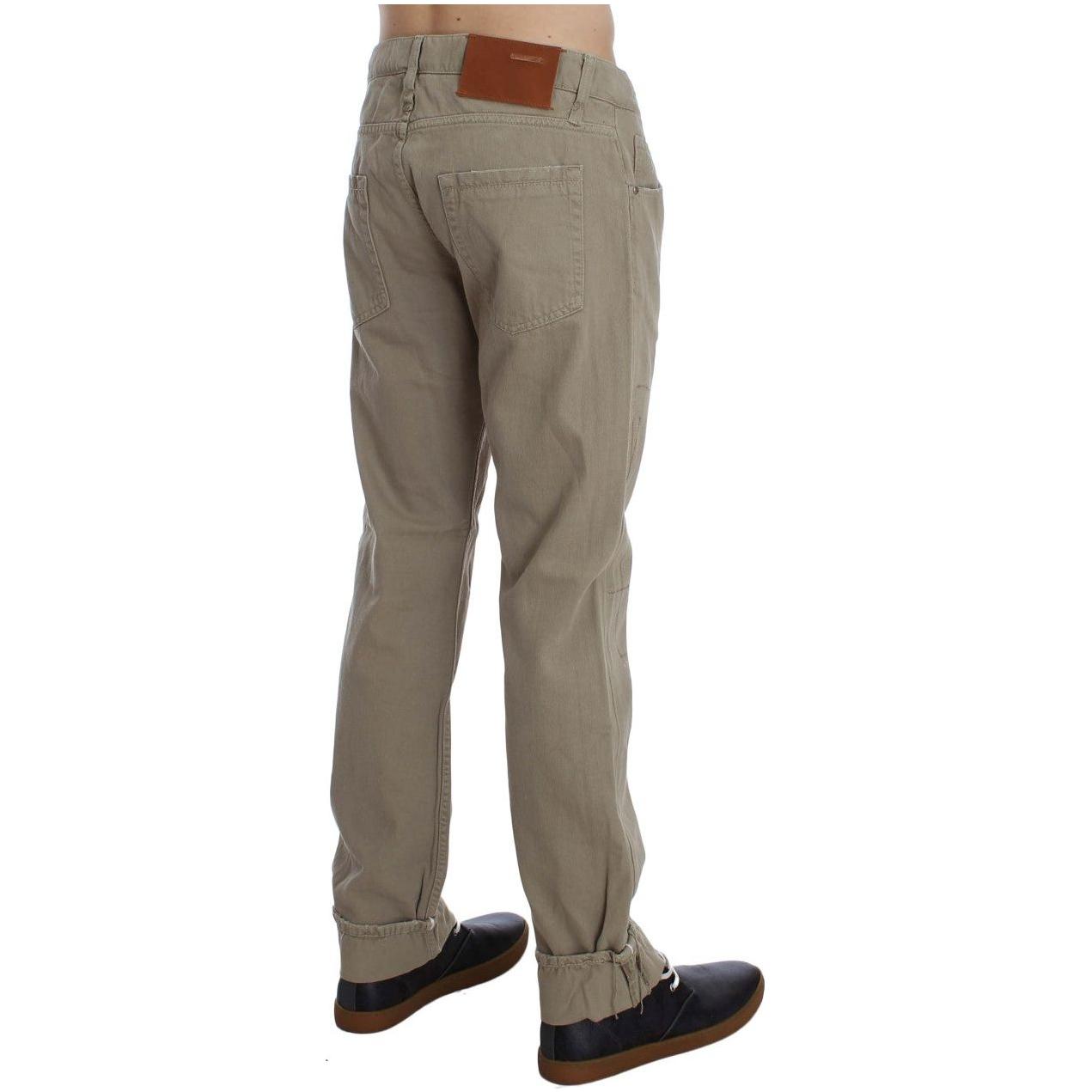 Acht Beige Cotton Patchwork Jeans SIG30450-1
