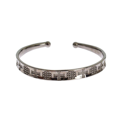 Nialaya Gray Rhodium 925 Silver Bangle Bracelet