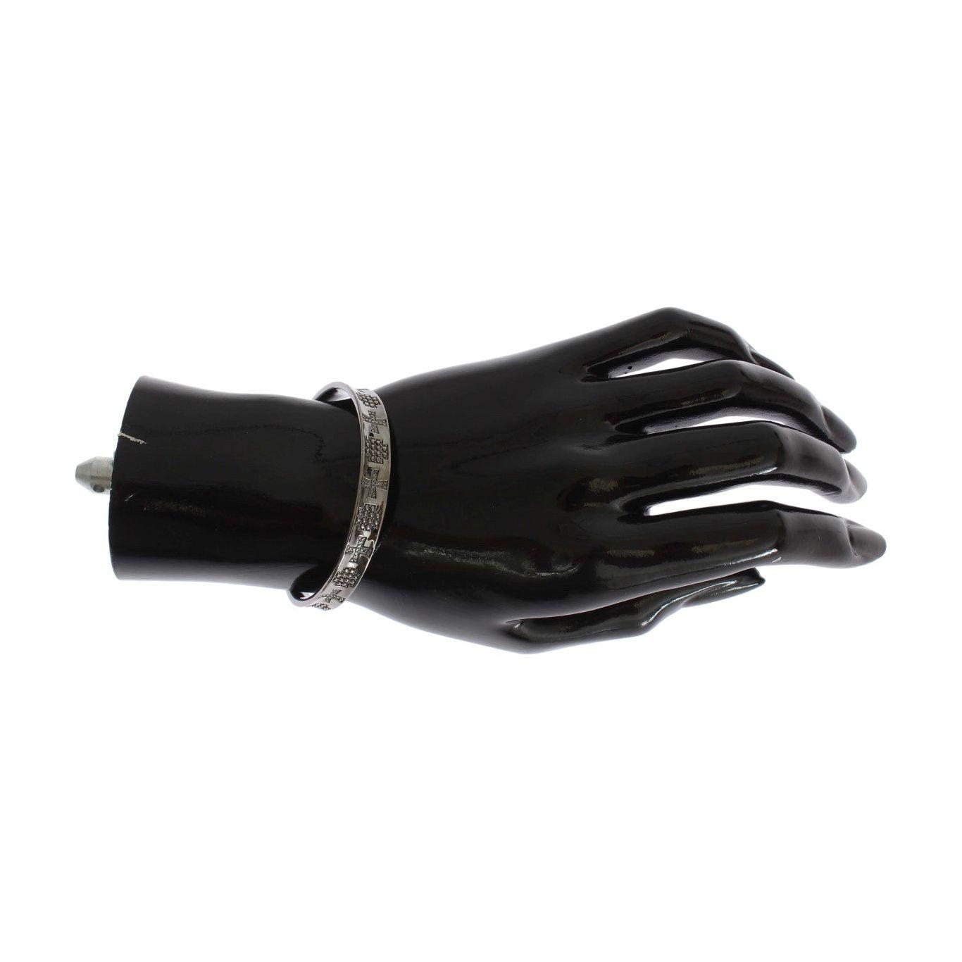 Nialaya Gray Rhodium 925 Silver Bangle Bracelet