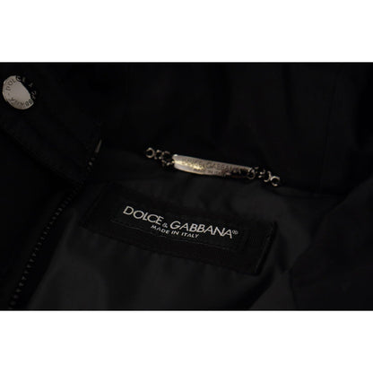 Dolce & Gabbana Black Nylon Hooded Parka Coat Winter Jacket