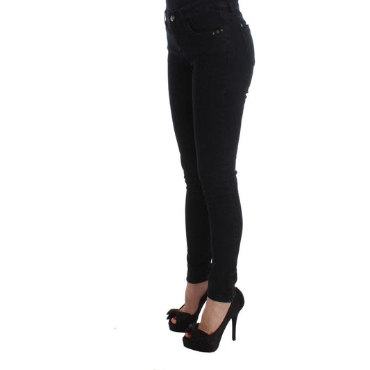 Costume National Black Cotton Slim Fit Denim Jeans Jeans & Pants