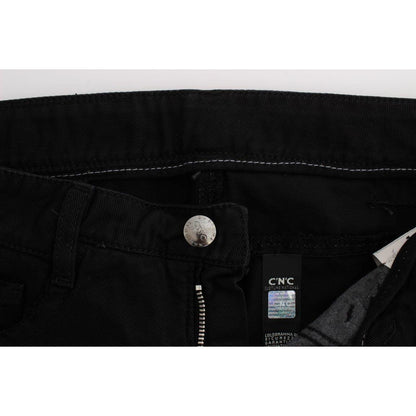 Costume National Black Cotton Slim Fit Bootcut Jeans Jeans & Pants