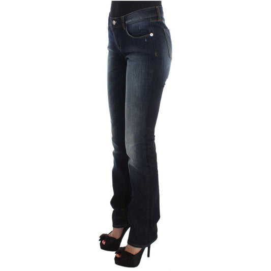 Costume National Blue Cotton Slim Fit Bootcut Jeans Jeans & Pants