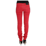 Costume National Chic Red Slim Fit Jeans Costume National Firebrick